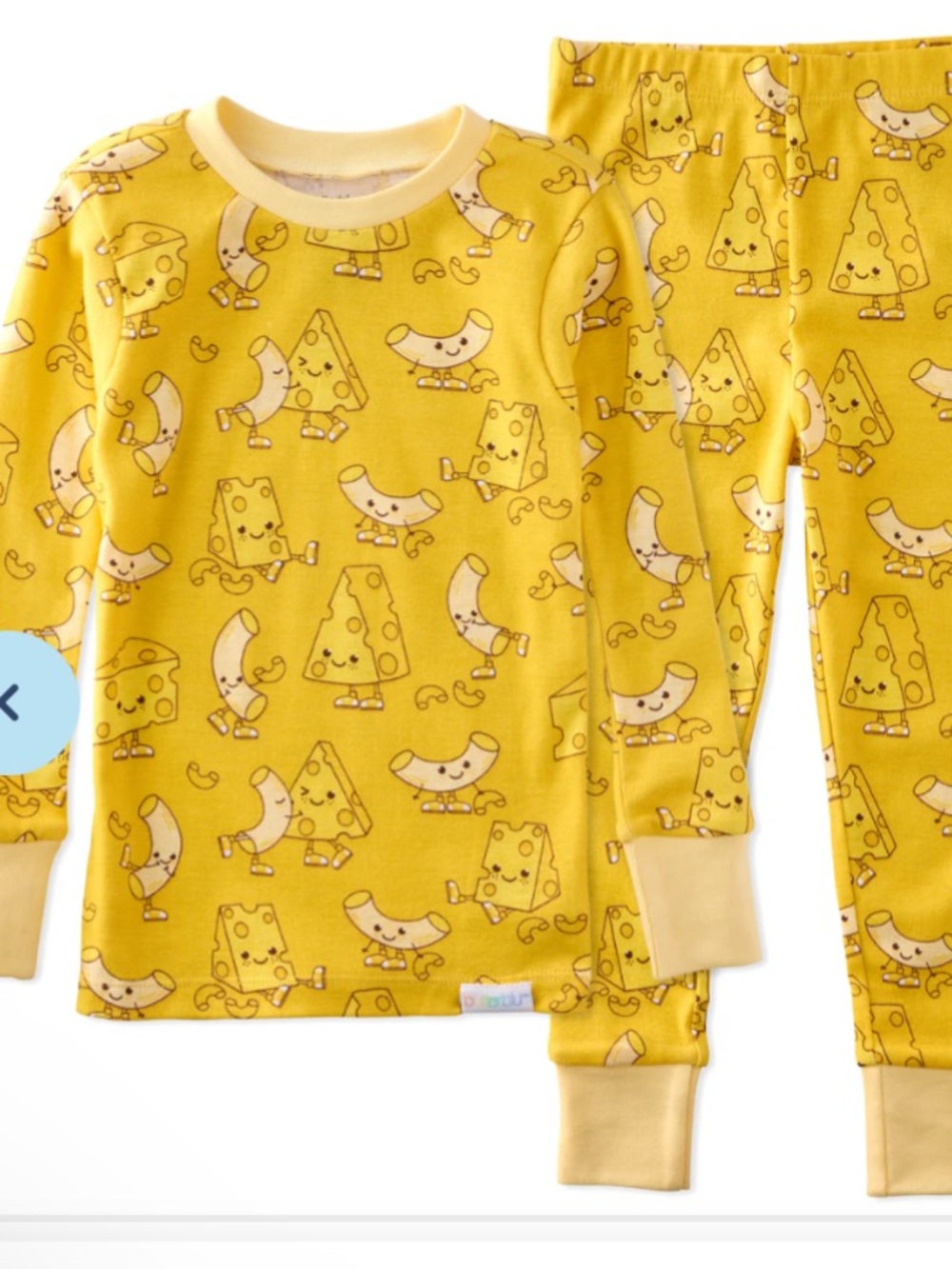 Honest baby Clothing Mac&Cheese 2 piece pajama set